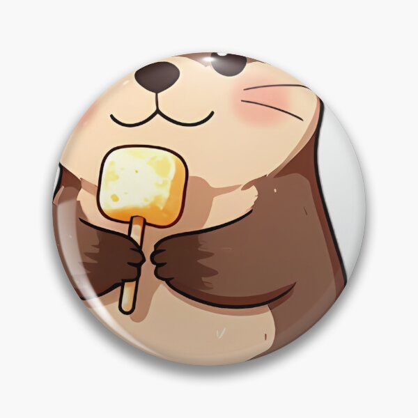 Item preview, Cute Otter Floating with Roasted Marshmallow designed and sold by pumsquare.