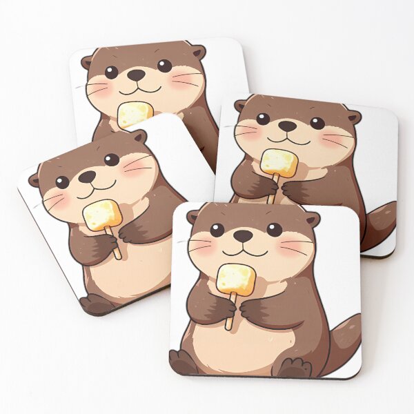 Item preview, Cute Otter Floating with Roasted Marshmallow designed and sold by pumsquare.