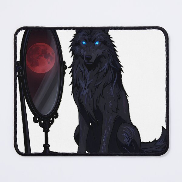 Item preview, Gothic Shadow Wolf Antique Standing Mirror designed and sold by IllumeInk.