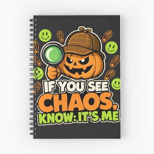 Item preview, Detective Pumpkin Chaos Know Its Me Halloween designed and sold by CloudyCatArt.