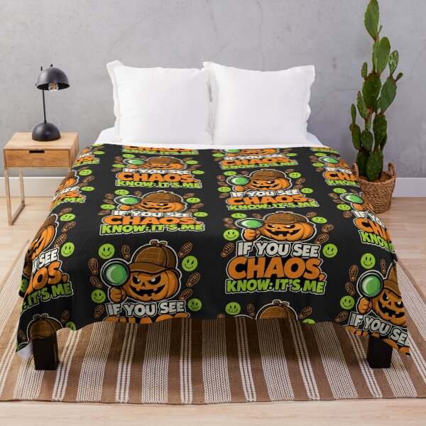 Item preview, Detective Pumpkin Chaos Know Its Me Halloween designed and sold by CloudyCatArt.