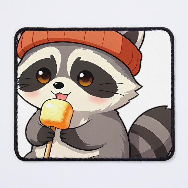 Item preview, Cute Raccoon with Toasted Marshmallow Stick designed and sold by pumsquare.