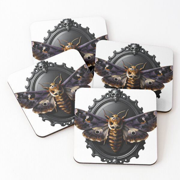 Item preview, Gothic Deaths Hawkmoth Obsidian Mirror designed and sold by IllumeInk.