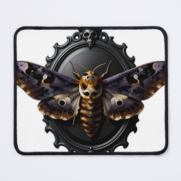 Item preview, Gothic Deaths Hawkmoth Obsidian Mirror designed and sold by IllumeInk.