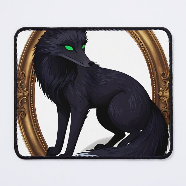 Item preview, Gothic Black Fox Antique Gilded Oval Mirror designed and sold by IllumeInk.
