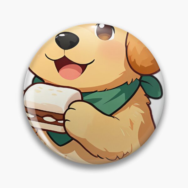 Item preview, Cute Golden Retriever with Campfire Smores designed and sold by pumsquare.