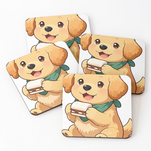 Item preview, Cute Golden Retriever with Campfire Smores designed and sold by pumsquare.