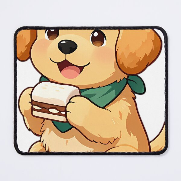 Item preview, Cute Golden Retriever with Campfire Smores designed and sold by pumsquare.