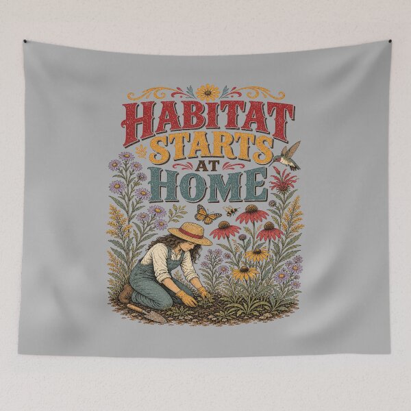 Item preview, Habitat starts home - Native Plant Gardening – Wildflower Habitat Gardener Design designed and sold by JansenGS.