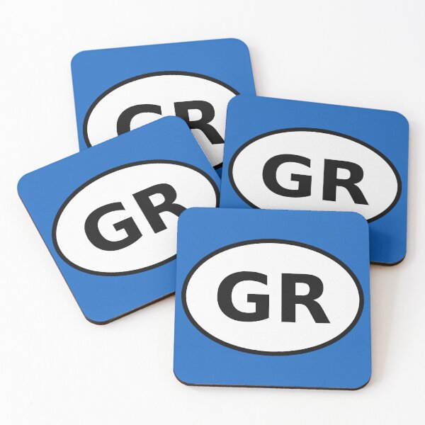 Item preview, Greece GR International Oval Sticker · Minimalist Mediterranean Travel Identity designed and sold by The Digital Compass.