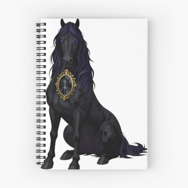 Item preview, Gothic Black Stallion Antique Cameo Mirror designed and sold by IllumeInk.