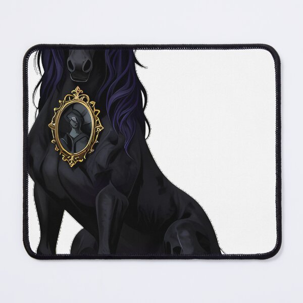 Item preview, Gothic Black Stallion Antique Cameo Mirror designed and sold by IllumeInk.