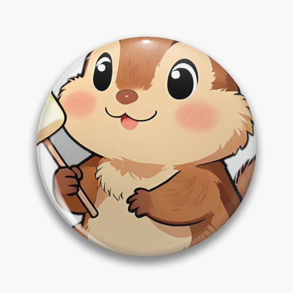 Item preview, Cute Chipmunk with Mini Marshmallow Skewer designed and sold by pumsquare.