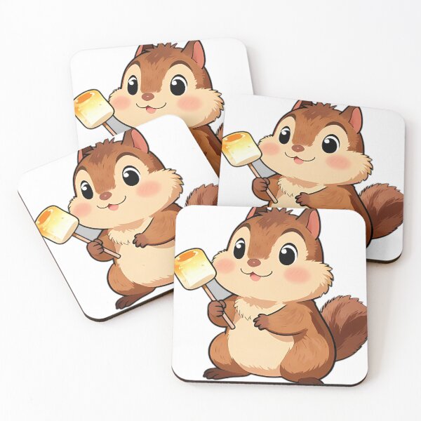 Item preview, Cute Chipmunk with Mini Marshmallow Skewer designed and sold by pumsquare.