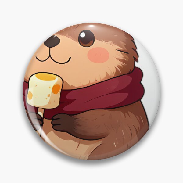 Item preview, Cute Baby Beaver with Campfire Marshmallow designed and sold by pumsquare.