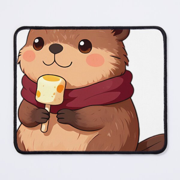 Item preview, Cute Baby Beaver with Campfire Marshmallow designed and sold by pumsquare.