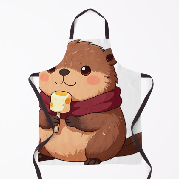 Item preview, Cute Baby Beaver with Campfire Marshmallow designed and sold by pumsquare.