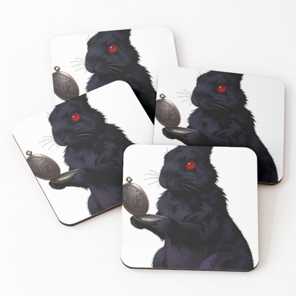 Item preview, Gothic Black Rabbit Antique Pocket Mirror designed and sold by IllumeInk.