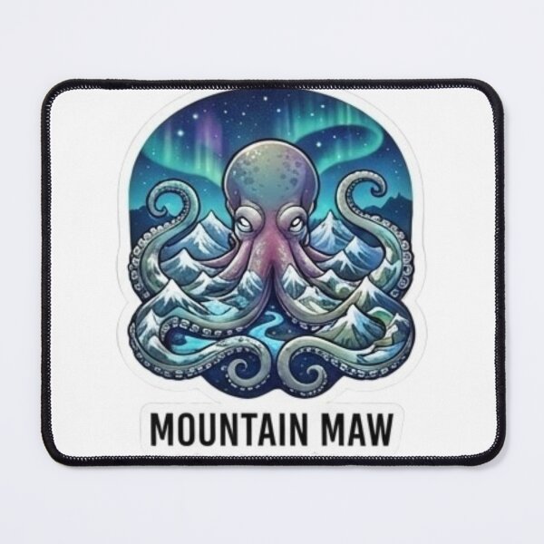 Item preview, Mountain Maw - Giant Kraken Aurora Borealis Sticker designed and sold by FABIOLA1970.