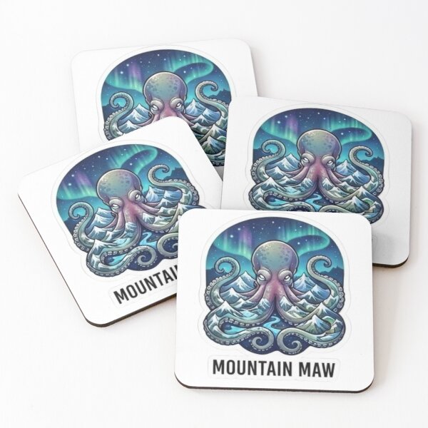 Item preview, Mountain Maw - Giant Kraken Aurora Borealis Sticker designed and sold by FABIOLA1970.