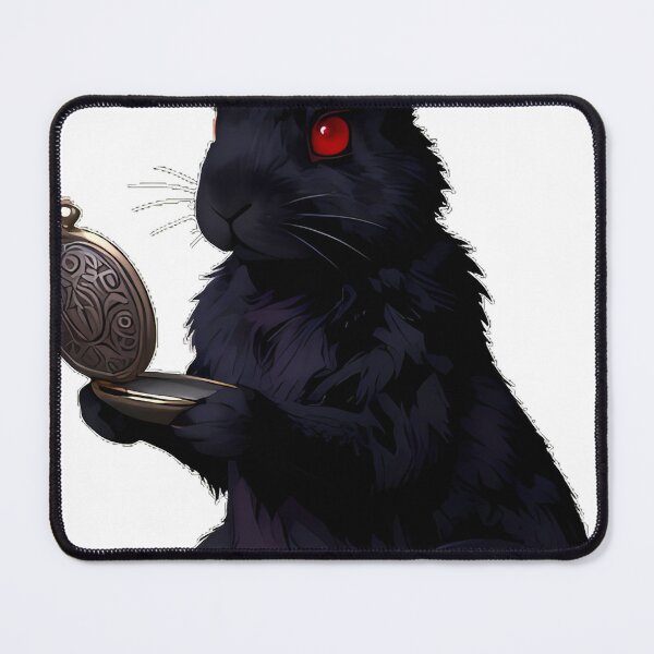 Item preview, Gothic Black Rabbit Antique Pocket Mirror designed and sold by IllumeInk.