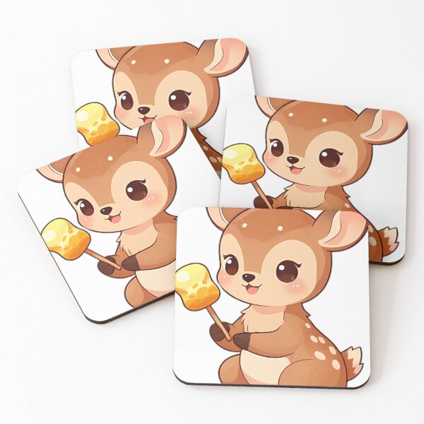 Item preview, Cute Deer Fawn with Toasted Marshmallow Skewer designed and sold by pumsquare.