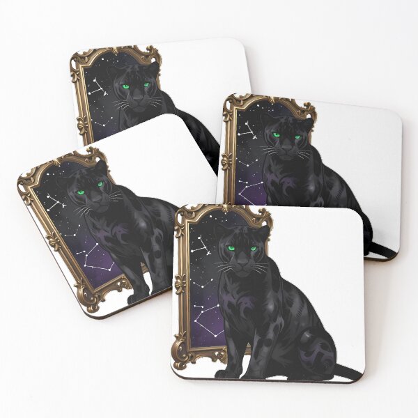 Item preview, Gothic Black Panther Antique Baroque Mirror designed and sold by IllumeInk.