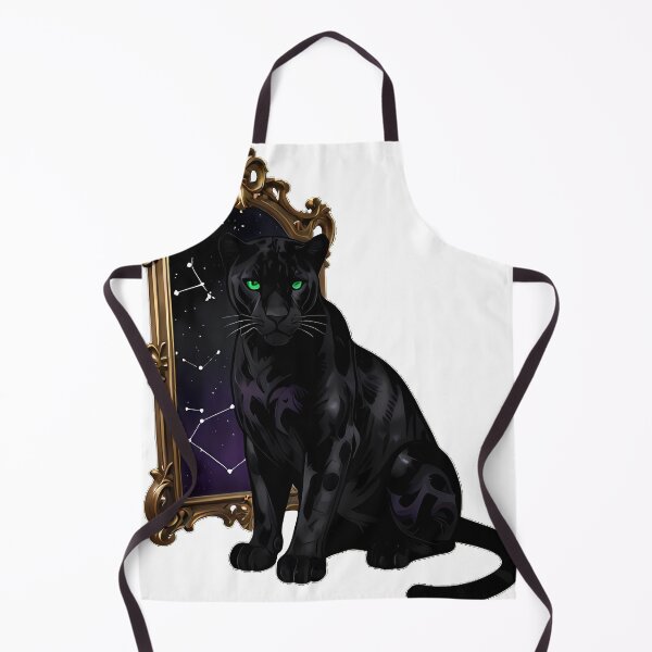 Item preview, Gothic Black Panther Antique Baroque Mirror designed and sold by IllumeInk.
