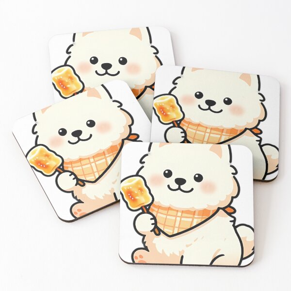 Item preview, Cute Samoyed Puppy with Roasted Marshmallow Stick designed and sold by pumsquare.