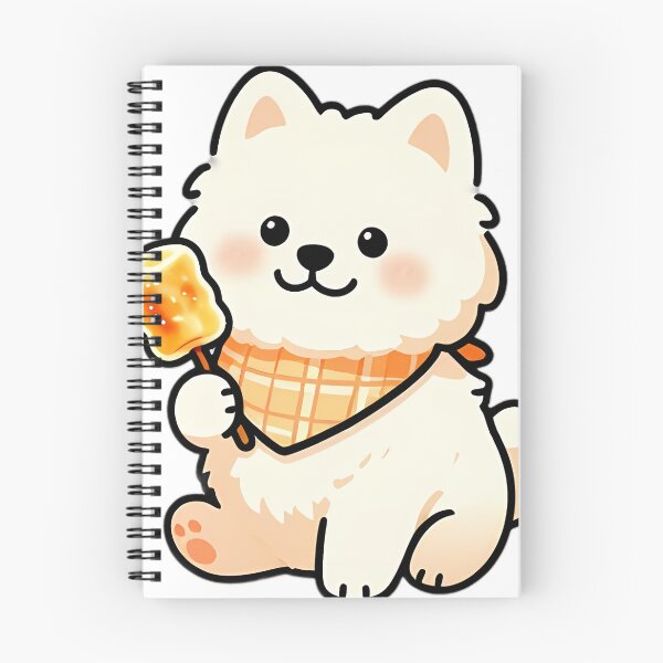 Item preview, Cute Samoyed Puppy with Roasted Marshmallow Stick designed and sold by pumsquare.