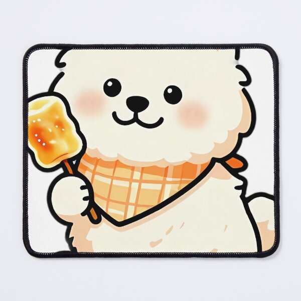 Item preview, Cute Samoyed Puppy with Roasted Marshmallow Stick designed and sold by pumsquare.