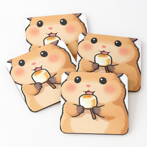 Item preview, Cute Hamster with Toasted Mini Marshmallow designed and sold by pumsquare.