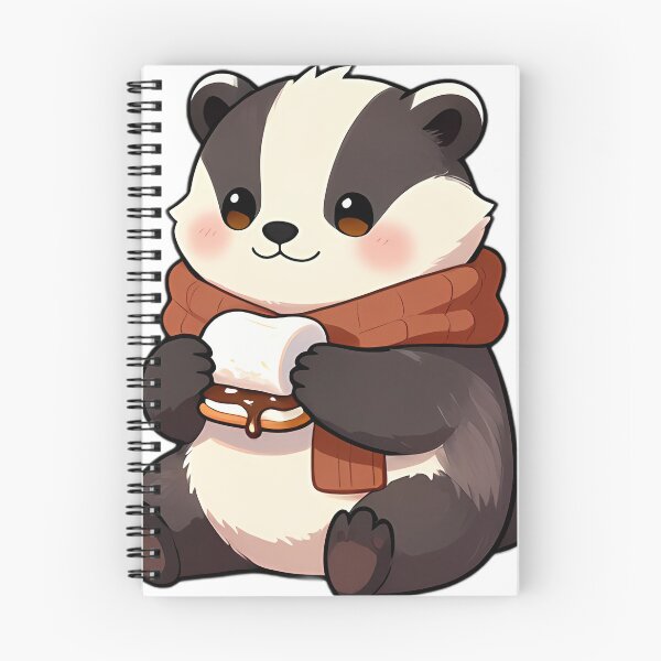 Item preview, Cute Badger with Campfire Smores Biscuit designed and sold by pumsquare.