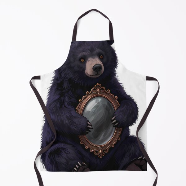 Item preview, Gothic Black Bear Cub Antique Ornate Mirror designed and sold by IllumeInk.