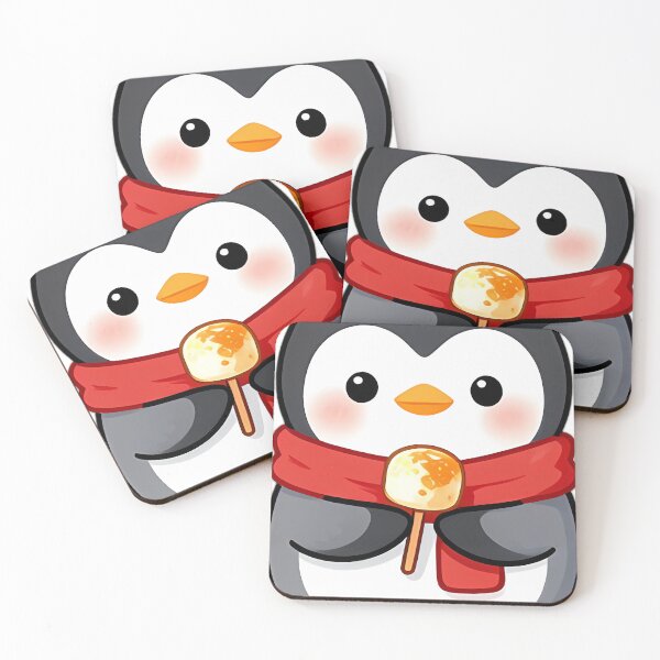 Item preview, Cute Penguin with Toasted Marshmallow Skewer designed and sold by pumsquare.