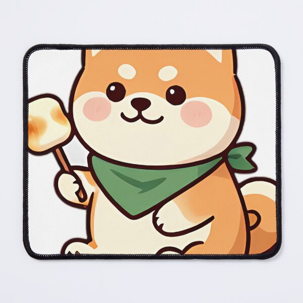 Item preview, Cute Shiba Inu with Roasted Marshmallow Stick designed and sold by pumsquare.