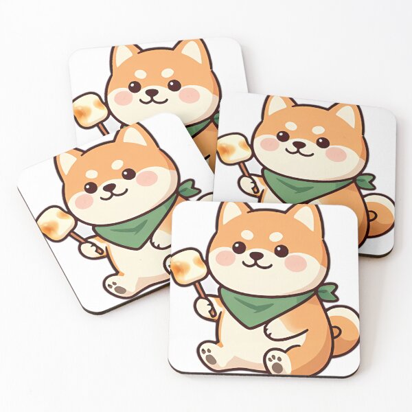 Item preview, Cute Shiba Inu with Roasted Marshmallow Stick designed and sold by pumsquare.