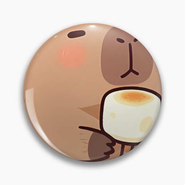 Item preview, Cute Capybara with Giant Roasted Marshmallow designed and sold by pumsquare.