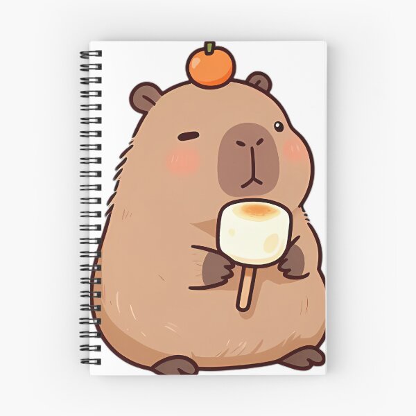 Item preview, Cute Capybara with Giant Roasted Marshmallow designed and sold by pumsquare.