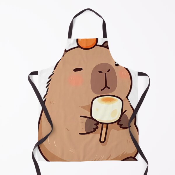 Item preview, Cute Capybara with Giant Roasted Marshmallow designed and sold by pumsquare.