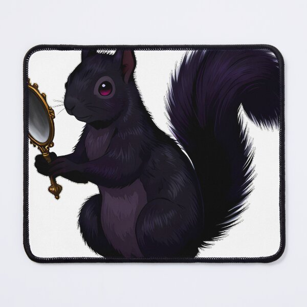 Item preview, Gothic Black Squirrel Antique Filigree Mirror designed and sold by IllumeInk.