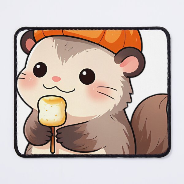 Item preview, Cute Opossum with Toasted Marshmallow on Stick designed and sold by pumsquare.