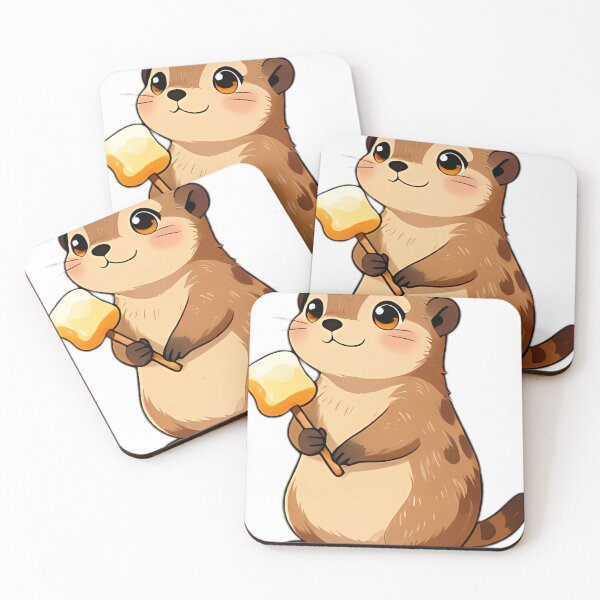 Item preview, Cute Meerkat with Golden Marshmallow Skewer designed and sold by pumsquare.