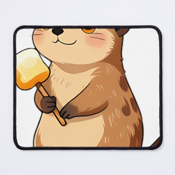 Item preview, Cute Meerkat with Golden Marshmallow Skewer designed and sold by pumsquare.