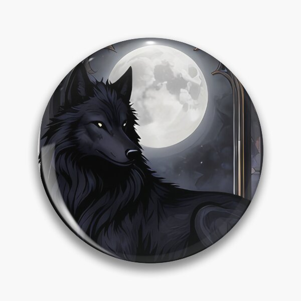 Item preview, Gothic Black Wolf Howling Moon Portal Mirror designed and sold by IllumeInk.