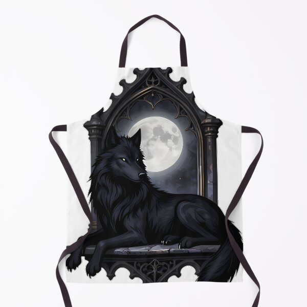 Item preview, Gothic Black Wolf Howling Moon Portal Mirror designed and sold by IllumeInk.