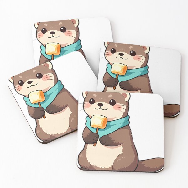 Item preview, Cute Ferret with Campfire Marshmallow Treat designed and sold by pumsquare.