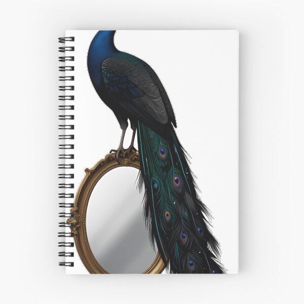 Item preview, Gothic Peacock Shadow Feather Antique Mirror designed and sold by IllumeInk.