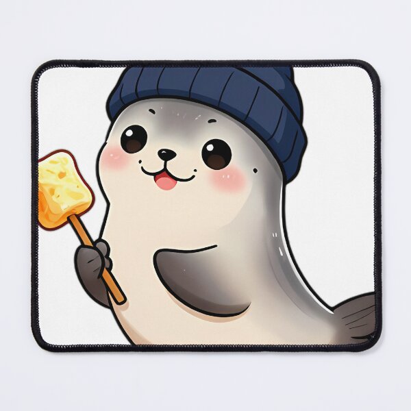 Item preview, Cute Seal Pup with Roasted Marshmallow Skewer designed and sold by pumsquare.