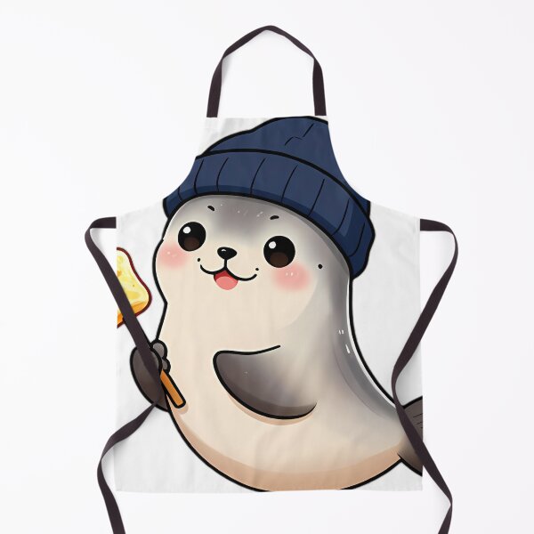 Item preview, Cute Seal Pup with Roasted Marshmallow Skewer designed and sold by pumsquare.